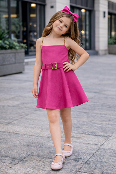 KOKOŞ BEBEK Φόρεμα με λουράκι αλυσίδας, ζώνη και κορώνα