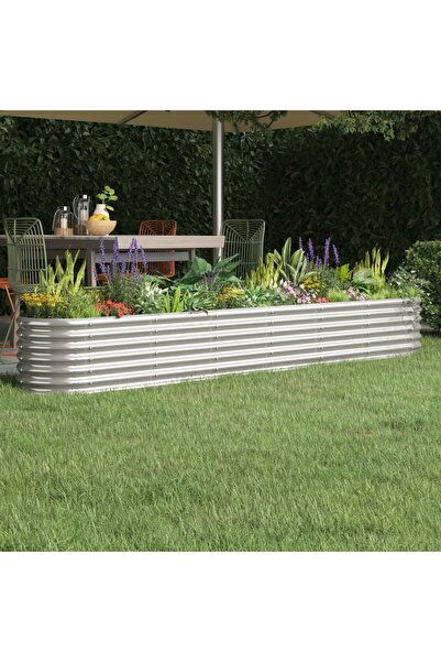 Concept Jardinieră argintiu 260x40x36 cm oțel vopsit electrostatic