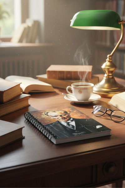 Be Online دفتر ملاحظات بغلاف صلب من سلسلة أتاتورك الخاصة مقاس A5 - 150 صفحة م...