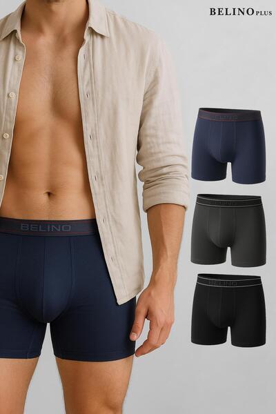 BELİNOPLUS Pánske ultra mäkké boxerky z bambusovej lycry, balenie 3 kusov