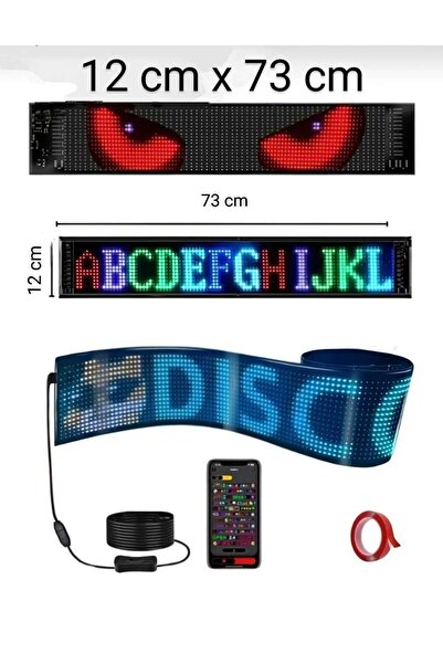 Matrix Led Panel Cama Yapışan Telefon Kontrollü Led Ekran Panel 73 cm
