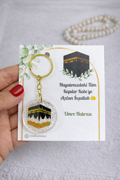 Tasarım 25 adet Epoksi umre anahtarlık