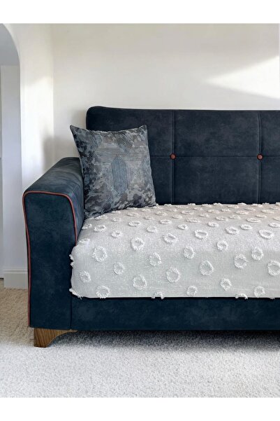 lusso stile Κάλυμμα καναπέ Pompom Ασημί Γκρι 100x240