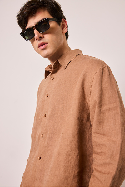 Beyyoglu %100 Keten Oversize Gömlek