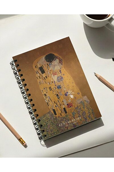 Be Online مجموعة فنية غوستاف كليمت دفتر ملاحظات حلزوني بتصميم 'القبلة' - غلاف...
