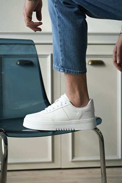 gizlitopuk 7 cm Boy Uzatan Gizli Topuklu Beyaz Erkek Spor Ayakkabı GTnyfo1000