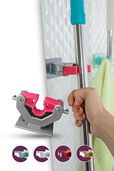 ARVALE Paspas Süpürge Fırça Ve Mop Askısı Sap Tutucu Mutfak Banyo Askı