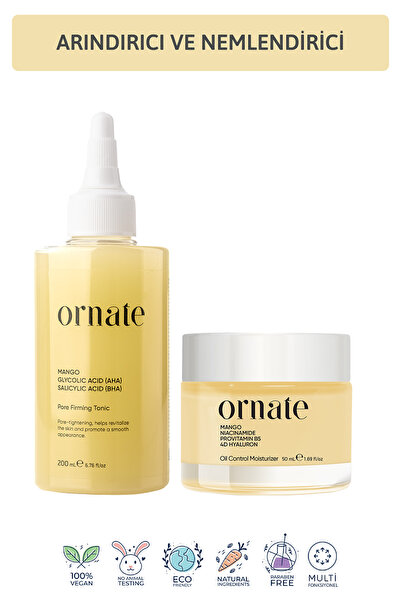 ORNATE Yağlı ve Karma Ciltler için Gözenek ve Karşıtı, Nemlendirici AHA BHA, ...