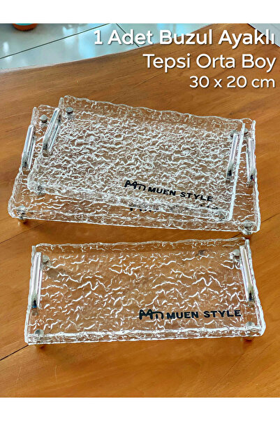 ARVALE نموذج أكريليك مزخرف بقاعدة زجاجية مكسورة وشفافة |   حجم وسط - 30 × 20 سم