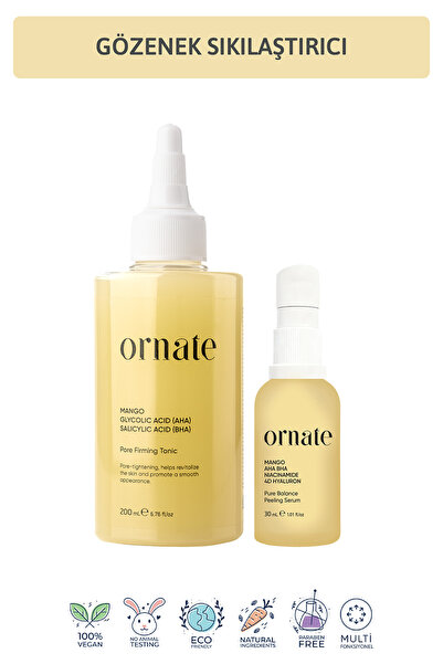 ORNATE Siyah Nokta ve Gözenek Karşıtı, Arındırıcı AHA BHA ve Niacinamide Etki...