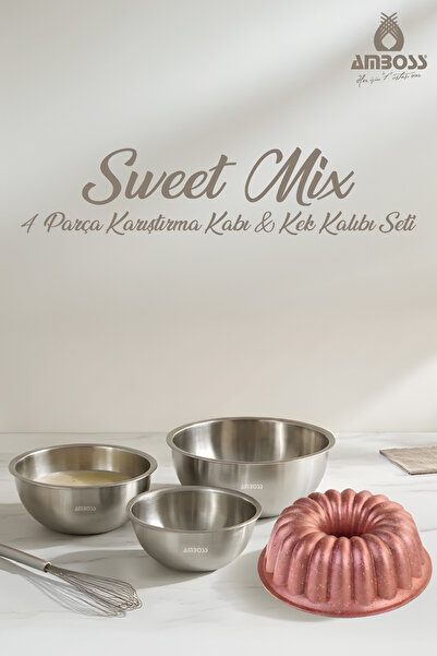 Amboss Sweet Mix 4-Piece Mixing Bowl & Cake Mold Set