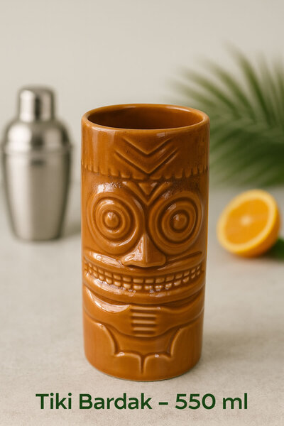 ARVALE Özel Tasarım 550 ml Vazo Ve Kupa Bardak Tiki Kokteyl Ve İçecek Bardağı...