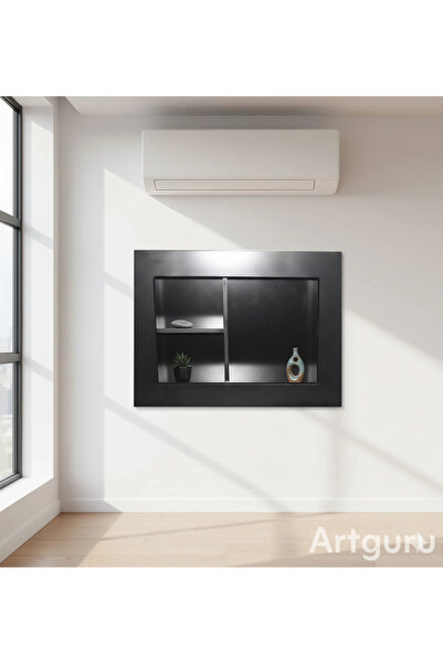 Woode+ غطاء خشبي للمكيف، غطاء أنيق من نوع النافذة مع عزل حراري غطاء لمكيف اله...