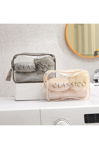 ARVALE مجموعة أدوات الاستحمام من كلاسيكو للسفر |   صندوق مكياج مع غطاء للاستح...