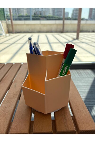 ARVALE 360 Degree Rotatable 3 Compartments Toothbrush Holder Pen Holder Makeu...