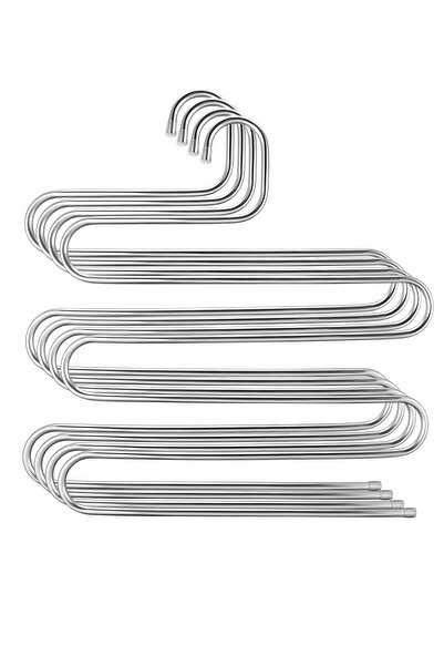 ARVALE 4 Adet Metal Pantolon Eşarp Askısı 5 Katlı 4 Adet Askı