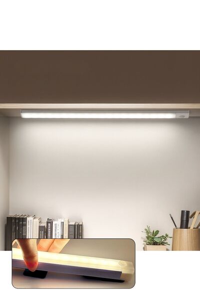 ARVALE 50 cm Beyaz Işık Hareket Sensörlü LED Lamba – Şarjlı, Dolap ve Koridor...