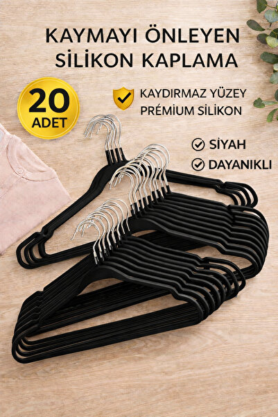 ARVALE 20 штук нековзних силіконових покритих вішалок для одягу для впорядкув...