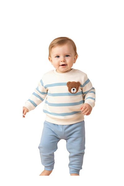 The-kid.co Little teddy 2-piece baby set - Blue