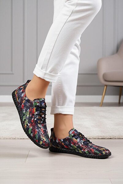 37Numara Large Size Women's Shoes Genuine De Leather 1-42-43-44-Colorful