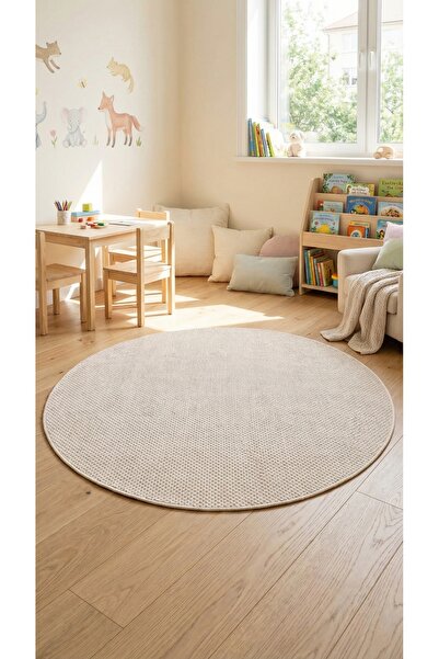 Halispecial Sisaly Yuvarlak Jüt Tarz Sisal Kilim|Tozumaz, Robot Süpürge, Antr...