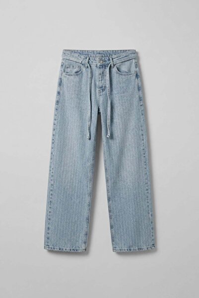 ablukaonline Ανδρικό τζιν μπλε με μοτίβο με λεπτομέρεια ζώνης