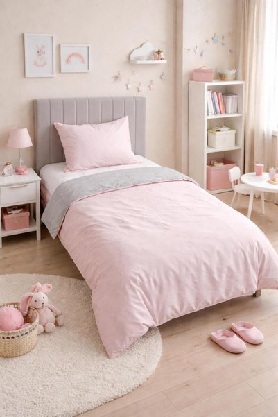 Eponj Home Junior Duvet Cover Set Single Solid Powder-Grey