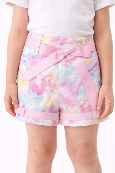 Neon Kız Çocuk Gökkuşağı Desenli Şort 1/2/3/4/5/6/4/8 Yaş