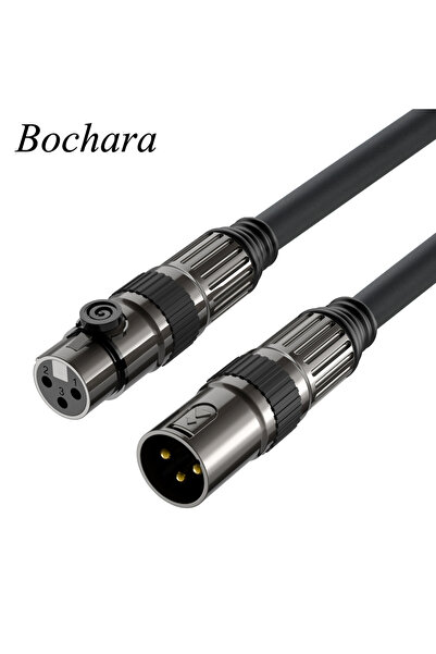 Choice كابل تمديد XLR مطلي بالذهب من Bochara أسود بطول 3 أمتار، كابل صوت OFC ...
