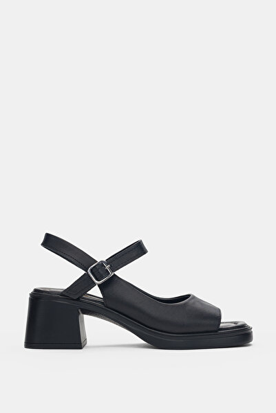 selin shoes Vesna Hakiki Deri Önden Açık Bilekten Bağlamalı Arka Kısmı Lastik...