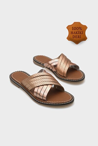 Capone Outfitters شبشب بودروم نسائي من الجلد الطبيعي من Maddy 8098