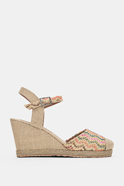 selin shoes Alvessa Ankle Adjustable Buckle Round Toe Straw Women's Heeled Sh...