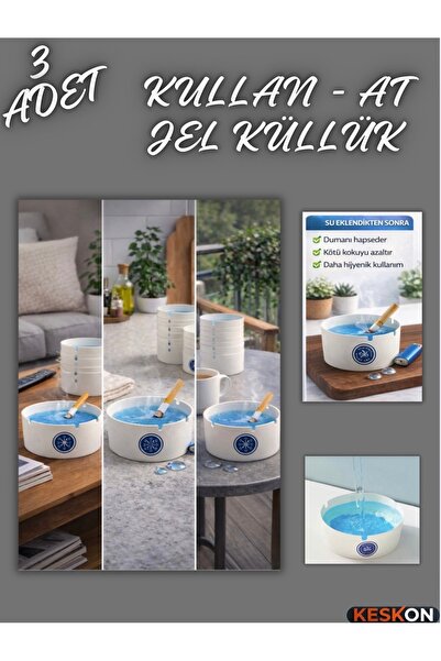 Keskon Water Activated Gel Ashtray |   Disposable Ash and Odor Absorber |   3...