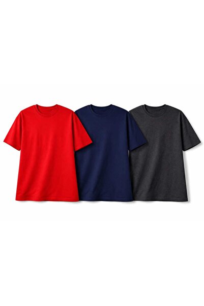ANATOLIATEKSTILE Set of 3 Premium Plus Size Men's T-Shirts – Soft Cotton, Loo...
