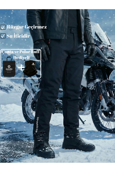 OUTDO Premium Softshell Motorsiklet Pantolonu SİYAH