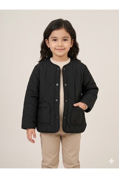 Motebarn Wear Motebarn Κοριτσίστικο Μπουφάν Μαύρο 2-7 ετών