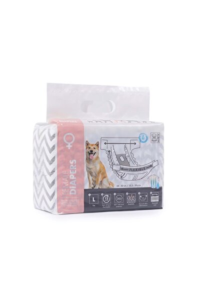 M-PETS DIAPERS DİŞİ KÖPEKLER İÇİN KÜLOT (L) 10LU