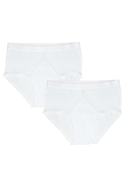 OrganicKid Basic Erkek Beyaz Yüksek Bel Slip Seti 2'li