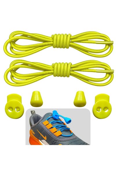 Foottab Elastic Smart Laces, Practical Flexible Elastic Shoelaces, Yellow