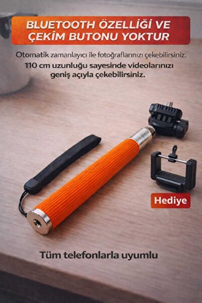 ASG عصا سيلفي فائقة المتانة تدور 180 درجة وطولها 110 سم