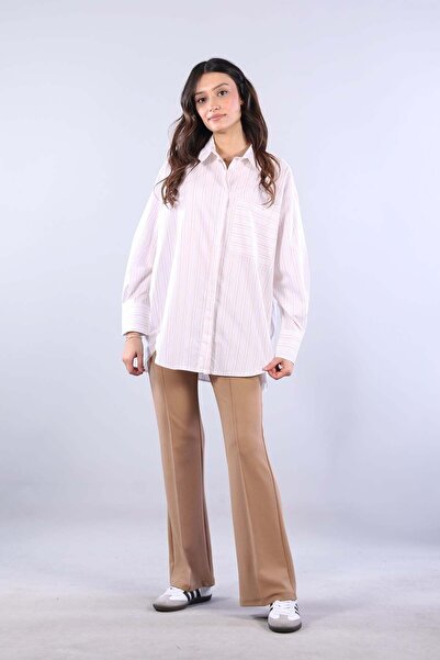 Mckanzie 5512 Thin Thick Line Single Pocket Hidden Button Shirt