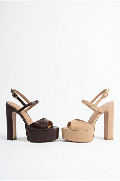 Giydim Gidiyor Ewisy Πλατφόρμα Παπούτσι με τακούνι Καφέ