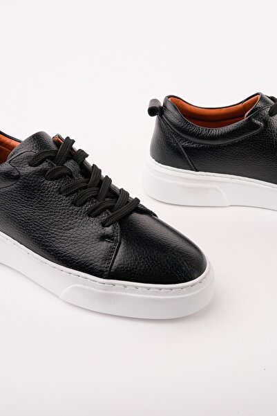 MUGGO Leons Genuine Leather Men's Thick Sole Lace-Up Daily Casual Sneakers