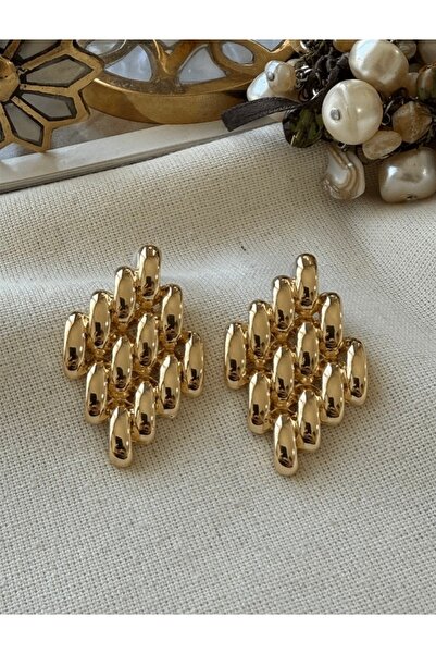 SELUVİA أقراط ذهبية مربعة الشكل - تصميم عتيق أنيق للنساء بحجم كبير