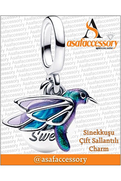 asaf Hummingbird Double Pendant Charm