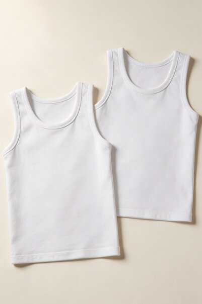 Katia&Bony مجموعة من قطعتين من قمصان الأطفال الأولاد البيضاء الأساسية من ريبا...