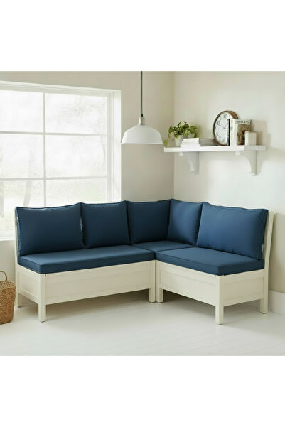 babilconcept Sandıklı Balkon Bahçe Köşe Bank - Beyaz