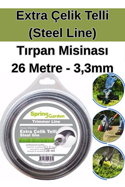 KL HOME Bahçe Ot Tırpan Misinası 3.3 mm / Extra Çelik Telli