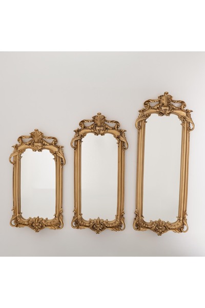 Selim Royal 3'lü Ayna Altın