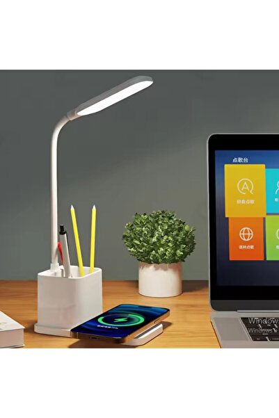 Ally Kablosuz sarj Göz Korumali Portatif Led Masa Lambasi Kalemlik